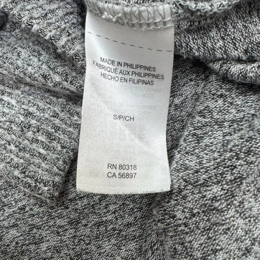Lucky Brand Tunic V-Neck Pullover Sweater Womens Small Petite Heather Gray Knit